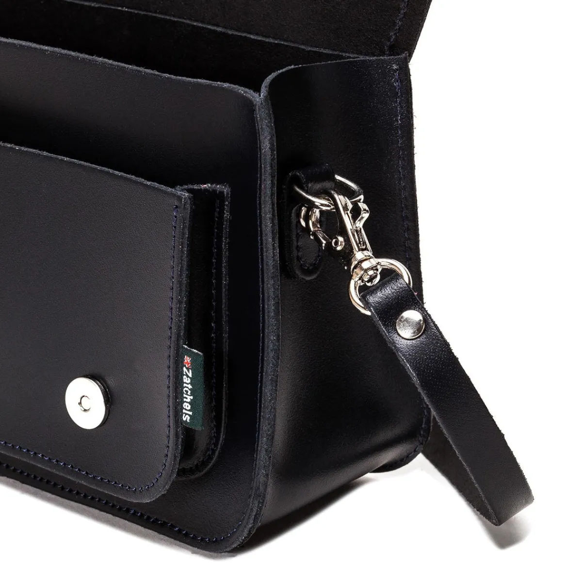 Zatchels Handmade Leather Micro Satchel - Black><noscript><img width=