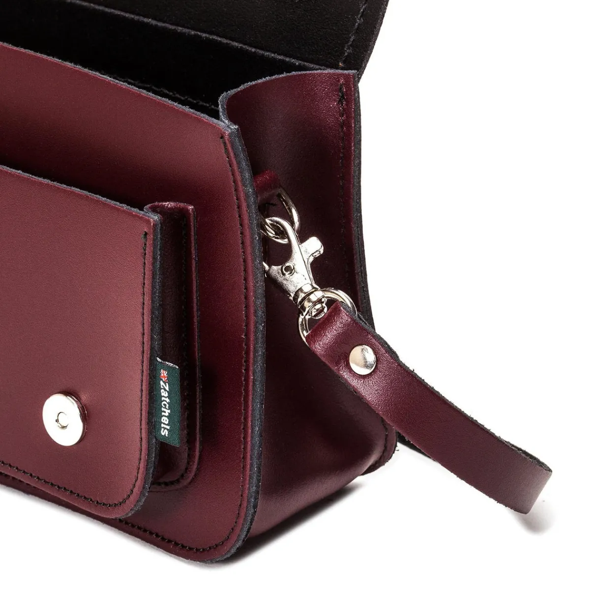 Zatchels Handmade Leather Micro Satchel - Marsala Red><noscript><img width=