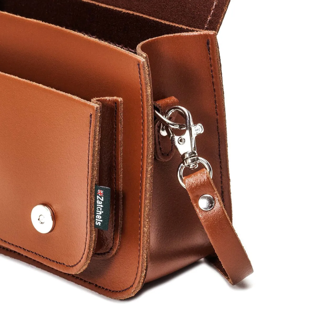Zatchels Handmade Leather Micro Satchel - Chestnut><noscript><img width=