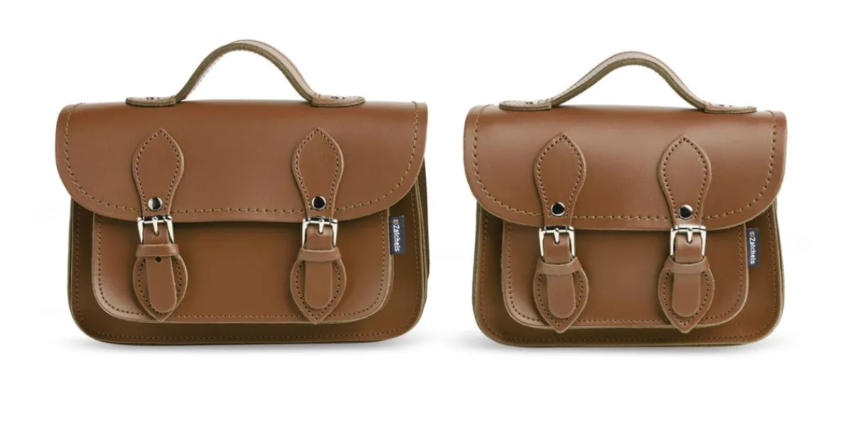 Zatchels Handmade Leather Micro Satchel - Chestnut><noscript><img width=