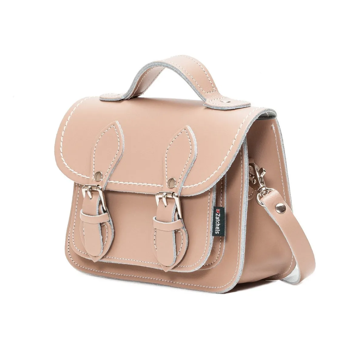Zatchels Handmade Leather Micro Satchel - Iced Coffee><noscript><img width=