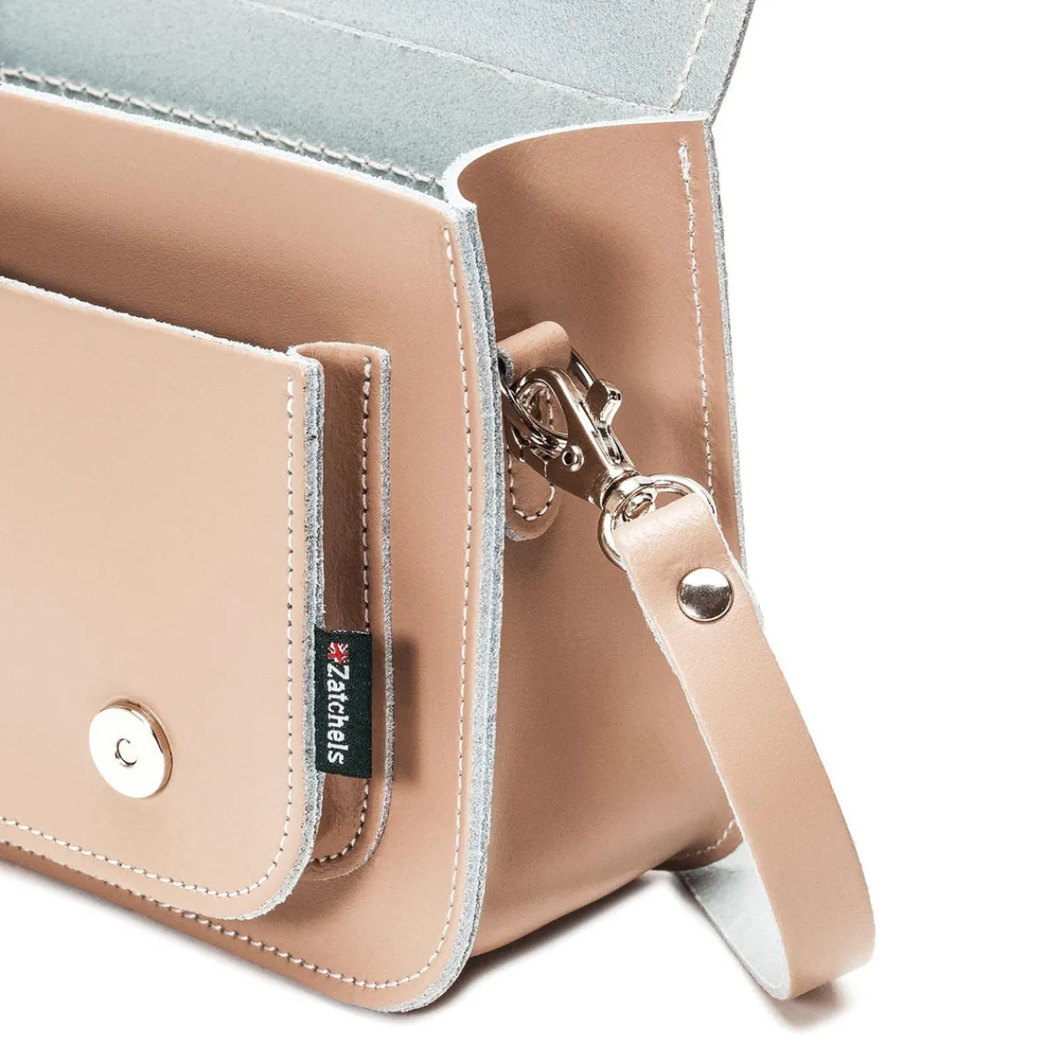 Zatchels Handmade Leather Micro Satchel - Iced Coffee><noscript><img width=