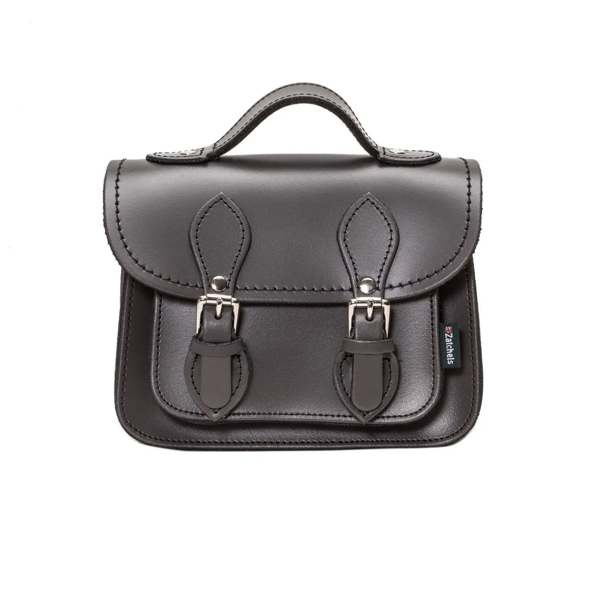 Zatchels Handmade Leather Micro Satchel - Graphite>Women Small Satchels|Micro Satchels