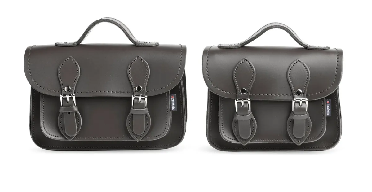 Zatchels Handmade Leather Micro Satchel - Graphite><noscript><img width=