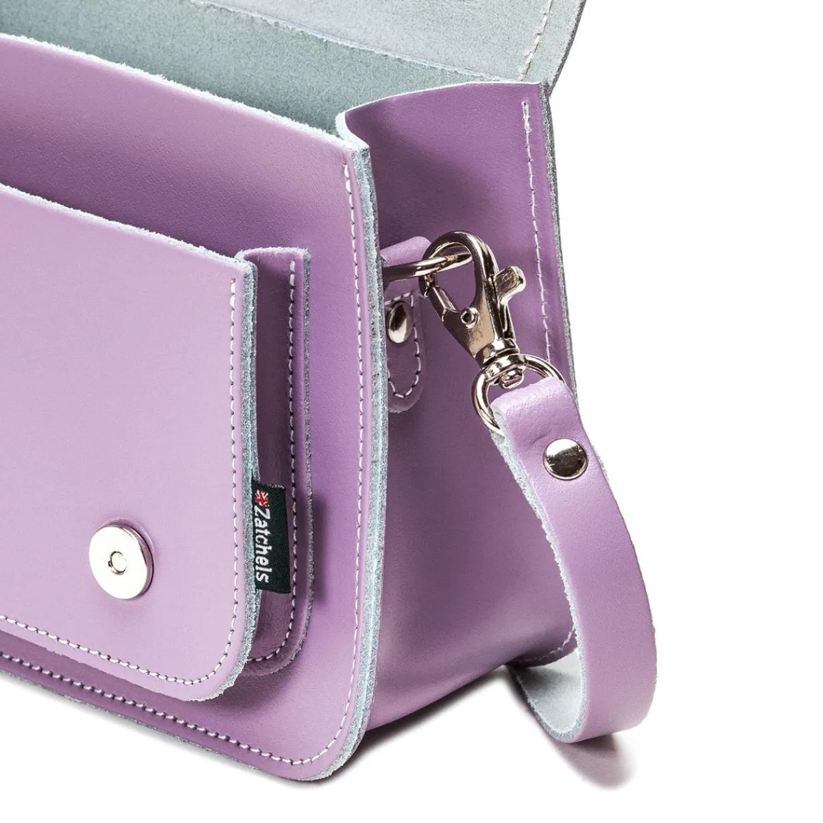 Zatchels Handmade Leather Micro Satchel - Pastel Violet><noscript><img width=