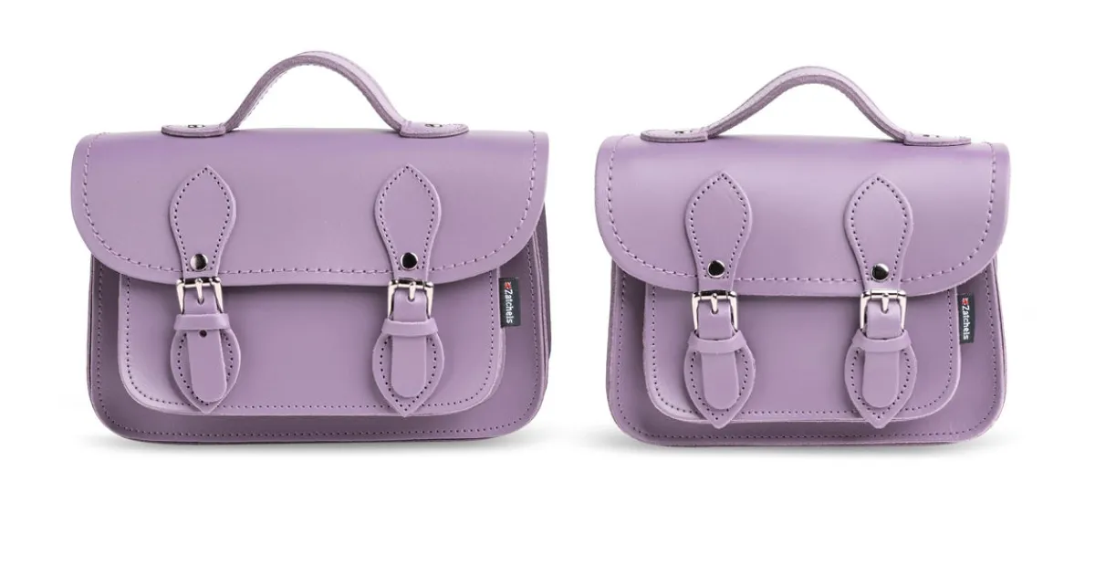 Zatchels Handmade Leather Micro Satchel - Pastel Violet><noscript><img width=