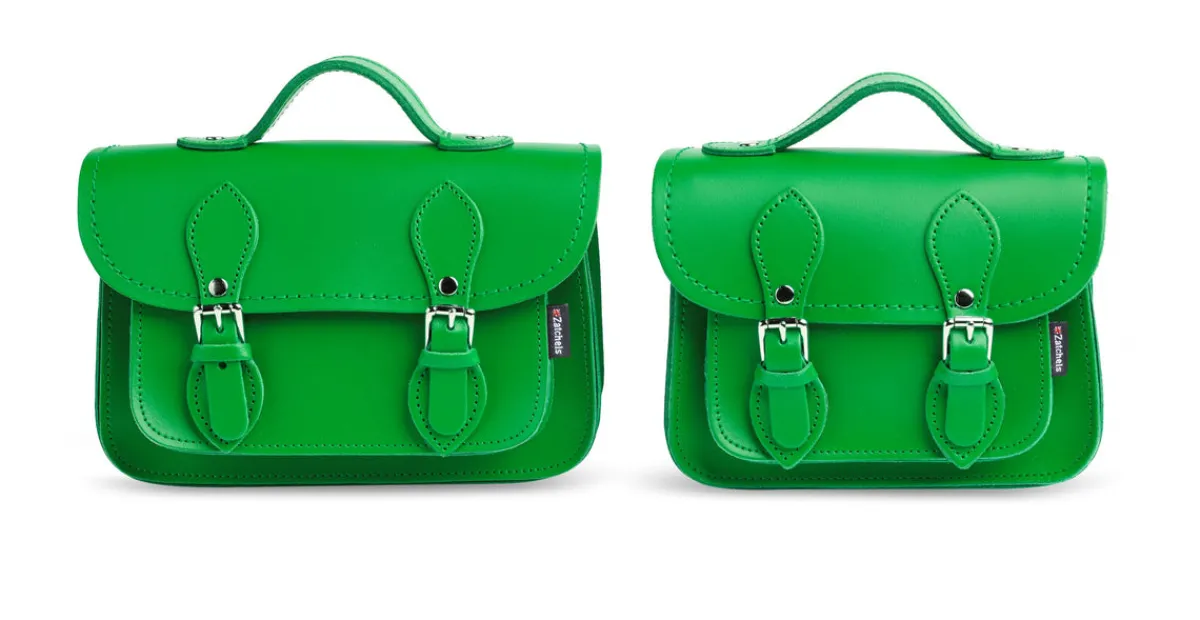 Zatchels Handmade Leather Micro Satchel - Green><noscript><img width=