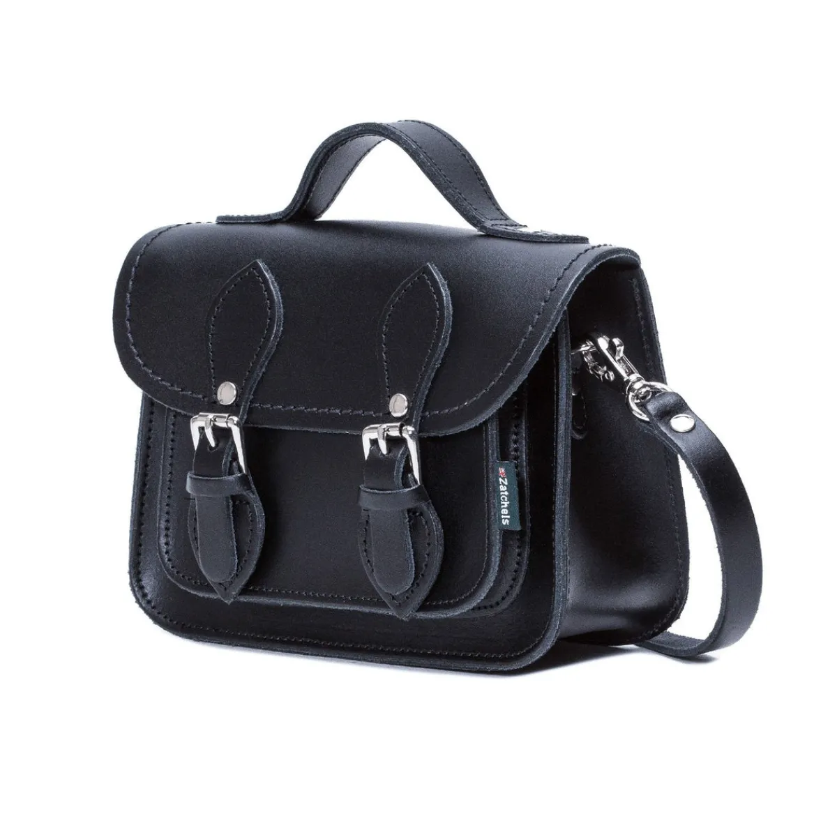 Zatchels Handmade Leather Micro Satchel - Navy><noscript><img width=