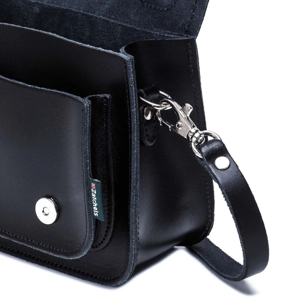 Zatchels Handmade Leather Micro Satchel - Navy><noscript><img width=