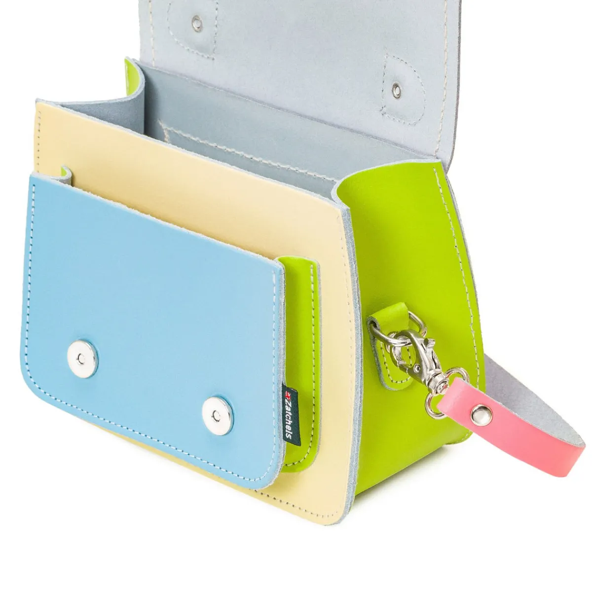 Zatchels Handmade Leather Micro Satchel - Pastel Kaleidoscope><noscript><img width=