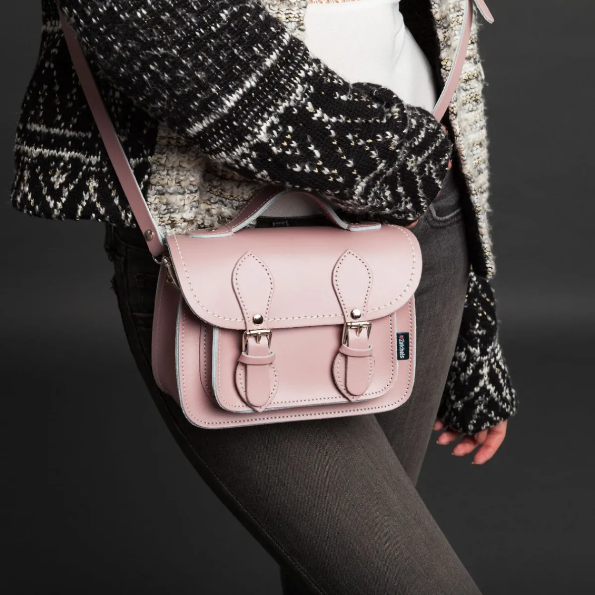 Zatchels Handmade Leather Micro Satchel - Pastel Kaleidoscope><noscript><img width=