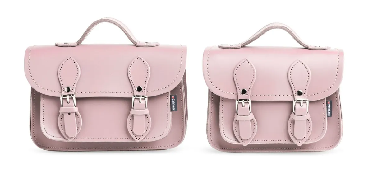 Zatchels Handmade Leather Micro Satchel - Rose Quartz>Women Small Satchels|Micro Satchels