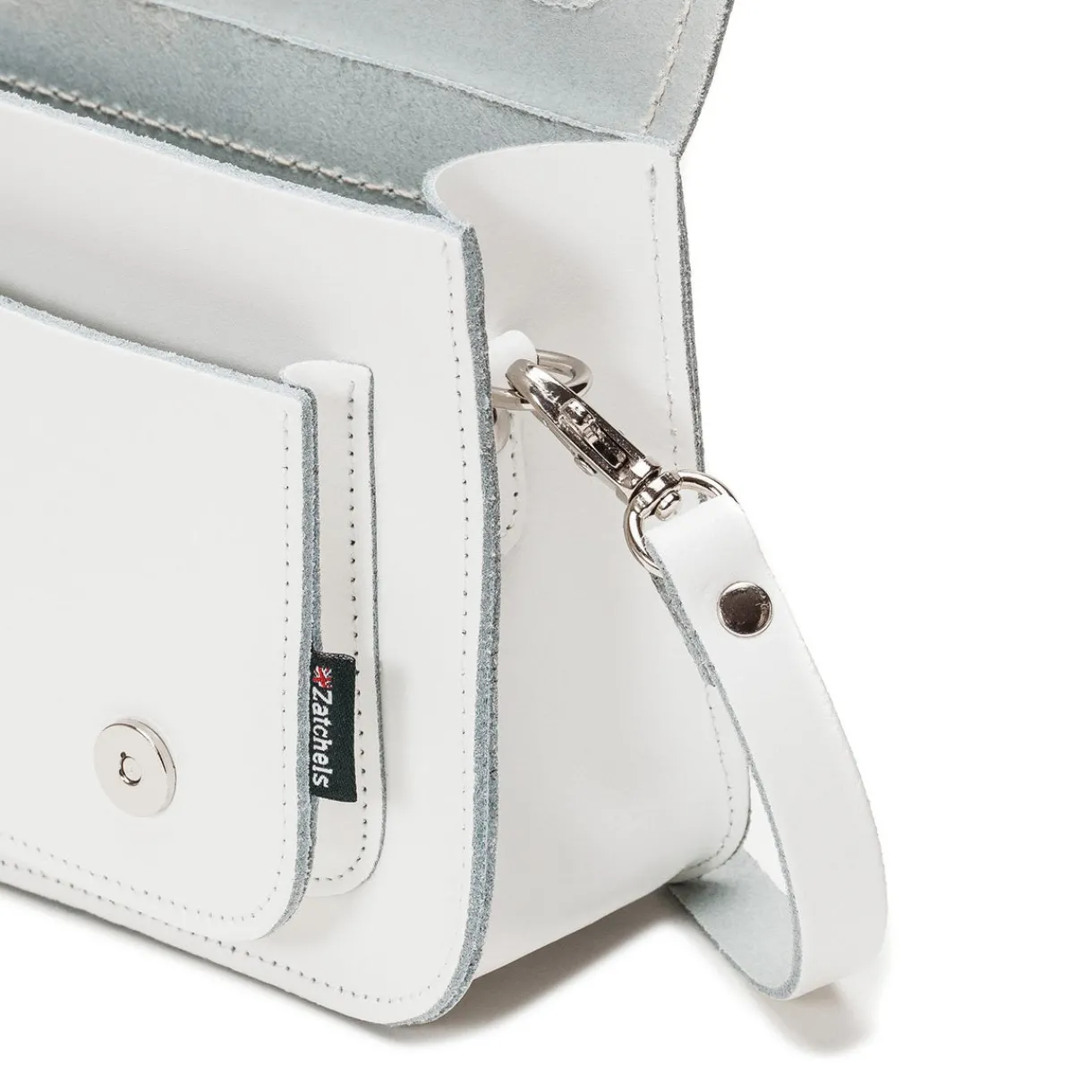 Zatchels Handmade Leather Micro Satchel - White><noscript><img width=