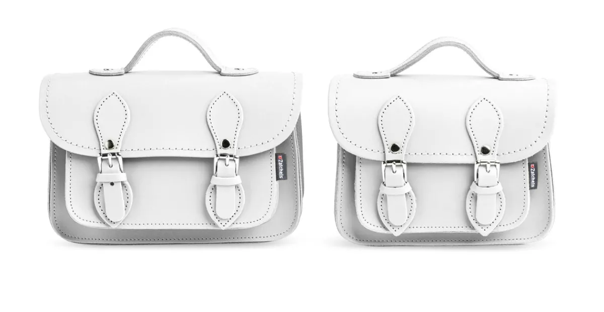 Zatchels Handmade Leather Micro Satchel - White><noscript><img width=