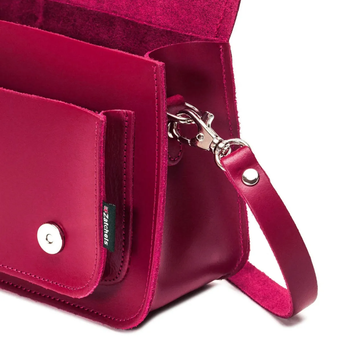 Zatchels Handmade Leather Micro Satchel - Magenta><noscript><img width=