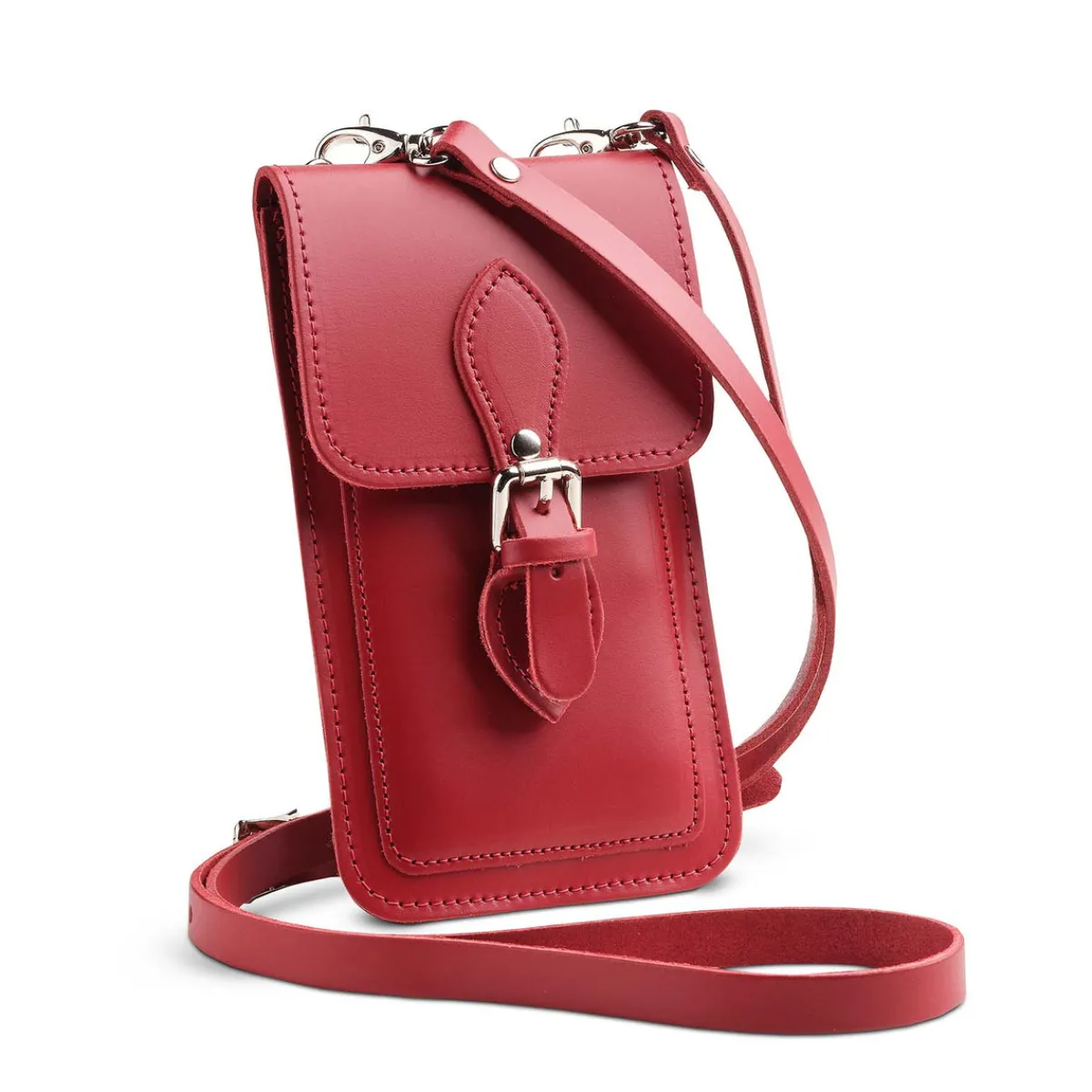 Zatchels Handmade Leather Mobile Phone Pouch Plus - Red>Women Phone Bags|Men's Phone Bags