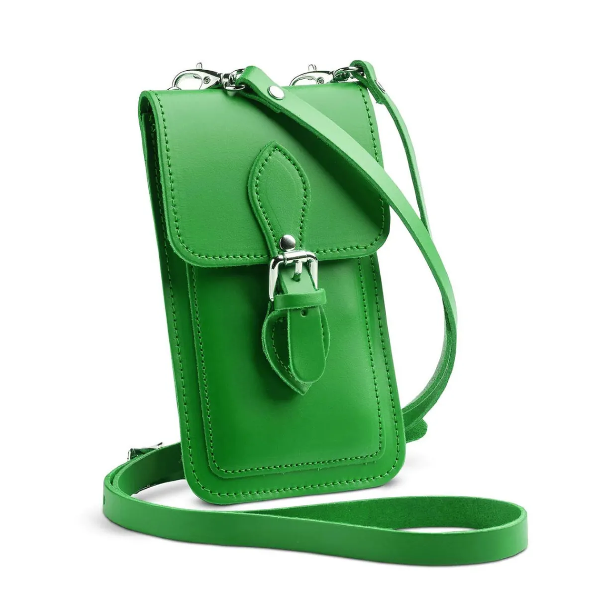 Zatchels Handmade Leather Mobile Phone Pouch Plus - Green>Women Phone Bags|Men's Phone Bags