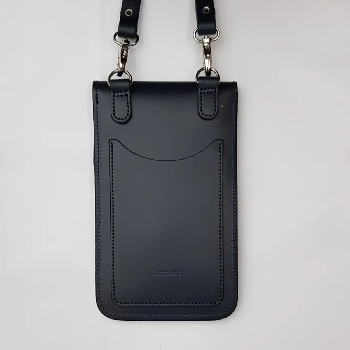 Zatchels Handmade Leather Mobile Phone Pouch Plus - Union Jack - Navy Blue><noscript><img width=