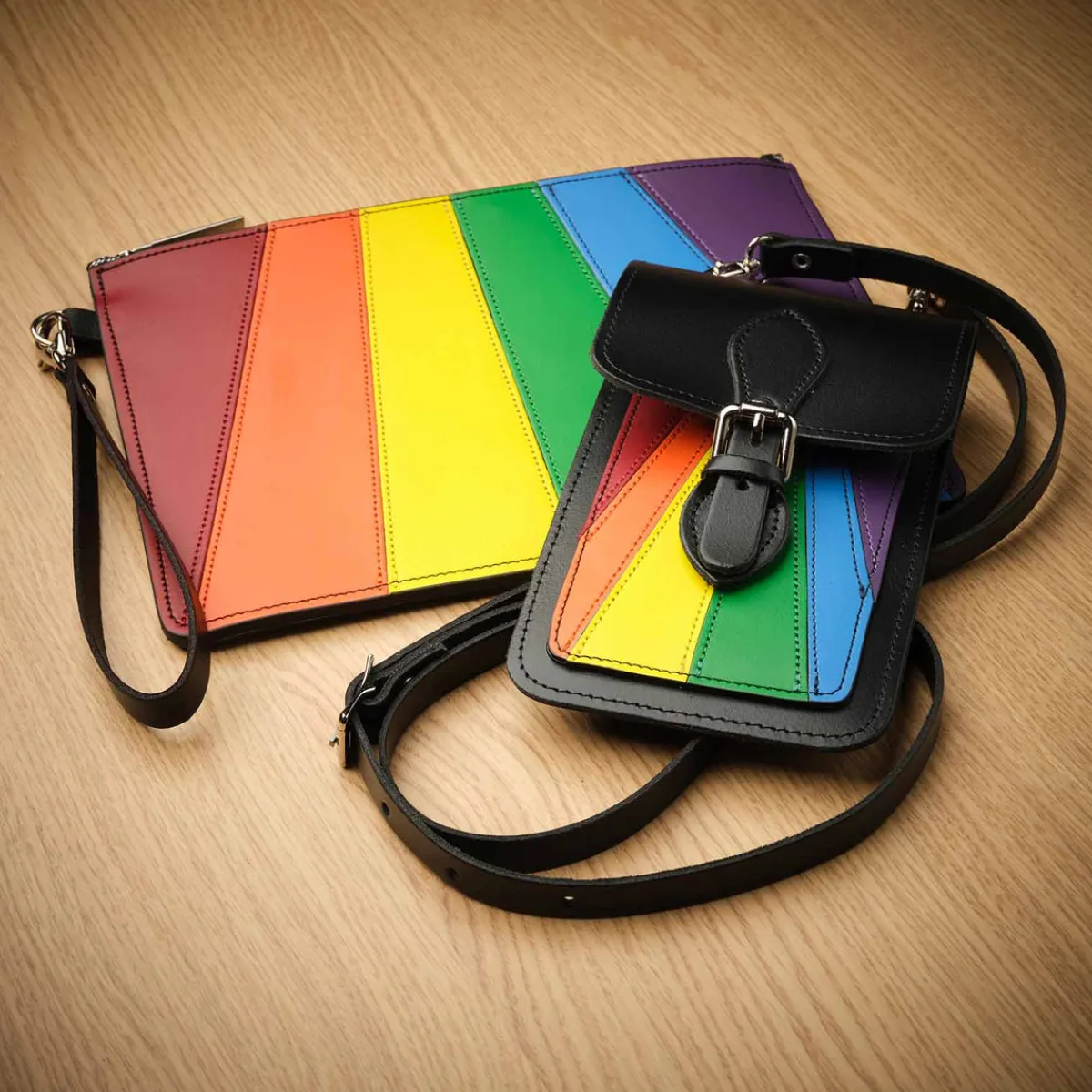 Zatchels Handmade Leather Mobile Phone Pouch Plus - Pride><noscript><img width=