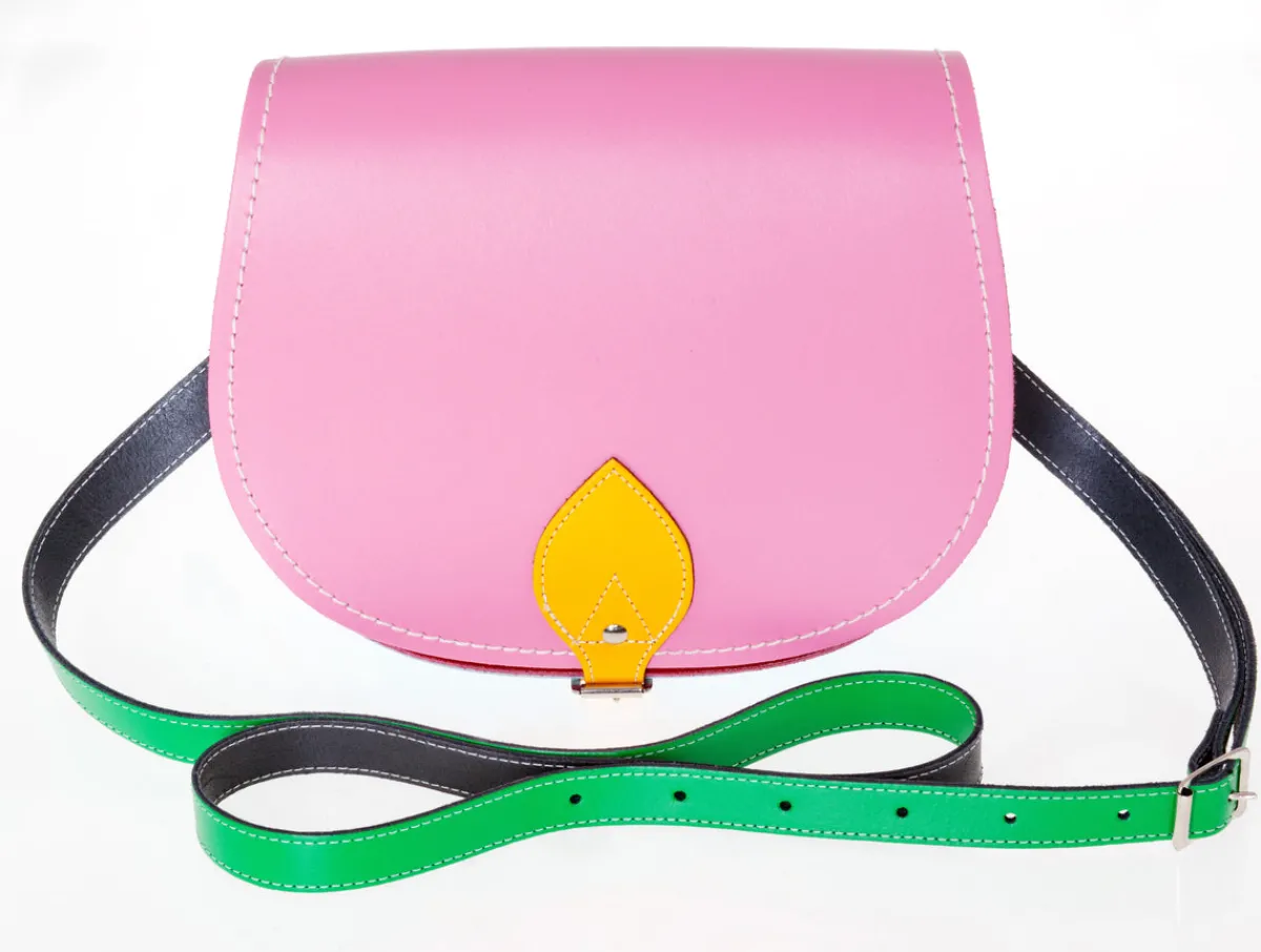 Zatchels Handmade Leather Saddle Bag - Classic Kaleidoscope>Women Saddle Bags