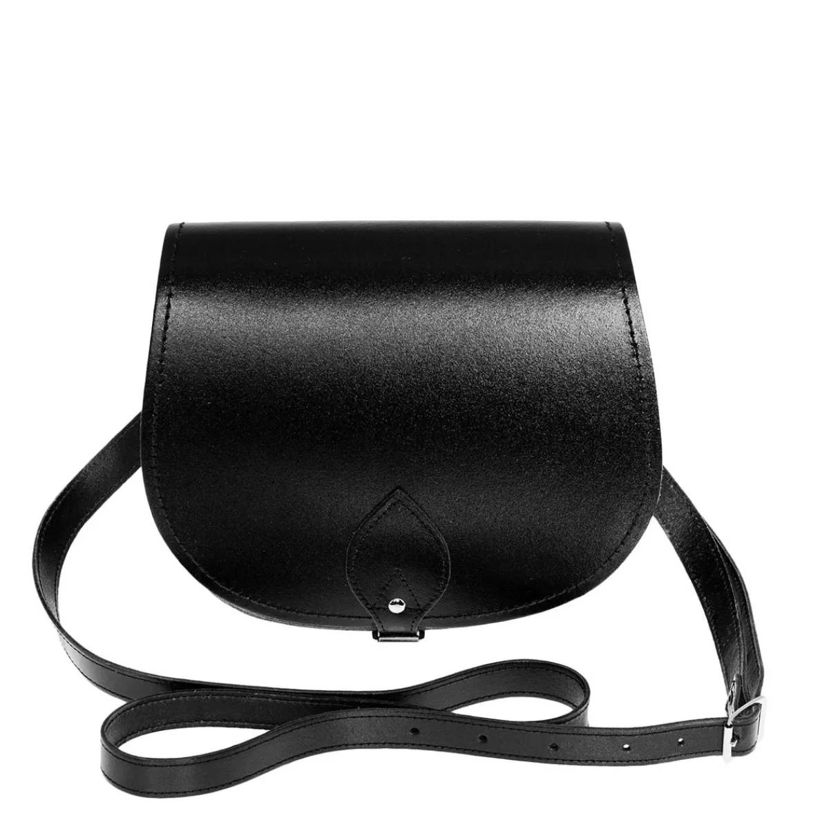 Zatchels Handmade Leather Saddle Bag - Black>Women Saddle Bags