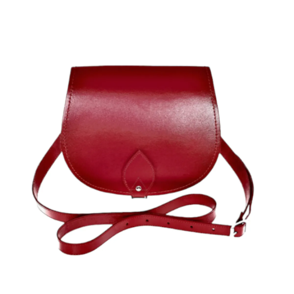 Zatchels Handmade Leather Saddle Bag - Red>Women Saddle Bags