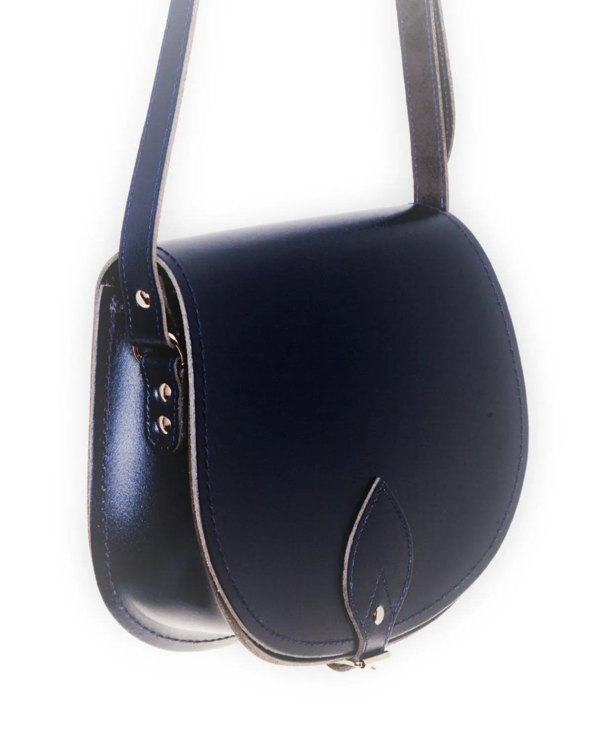 Zatchels Handmade Leather Saddle Bag - Navy>Women Saddle Bags