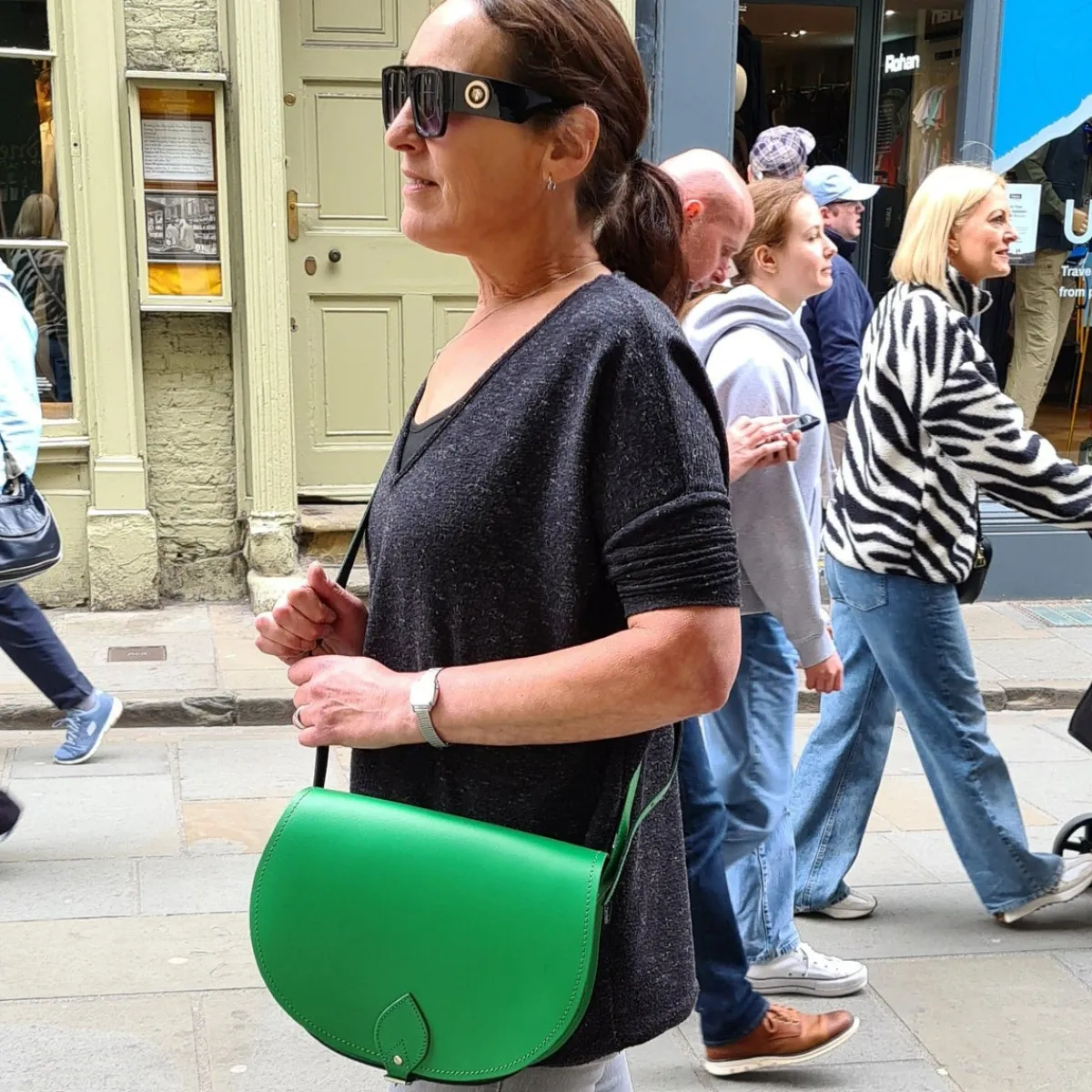 Zatchels Handmade Leather Saddle Bag - Green><noscript><img width=