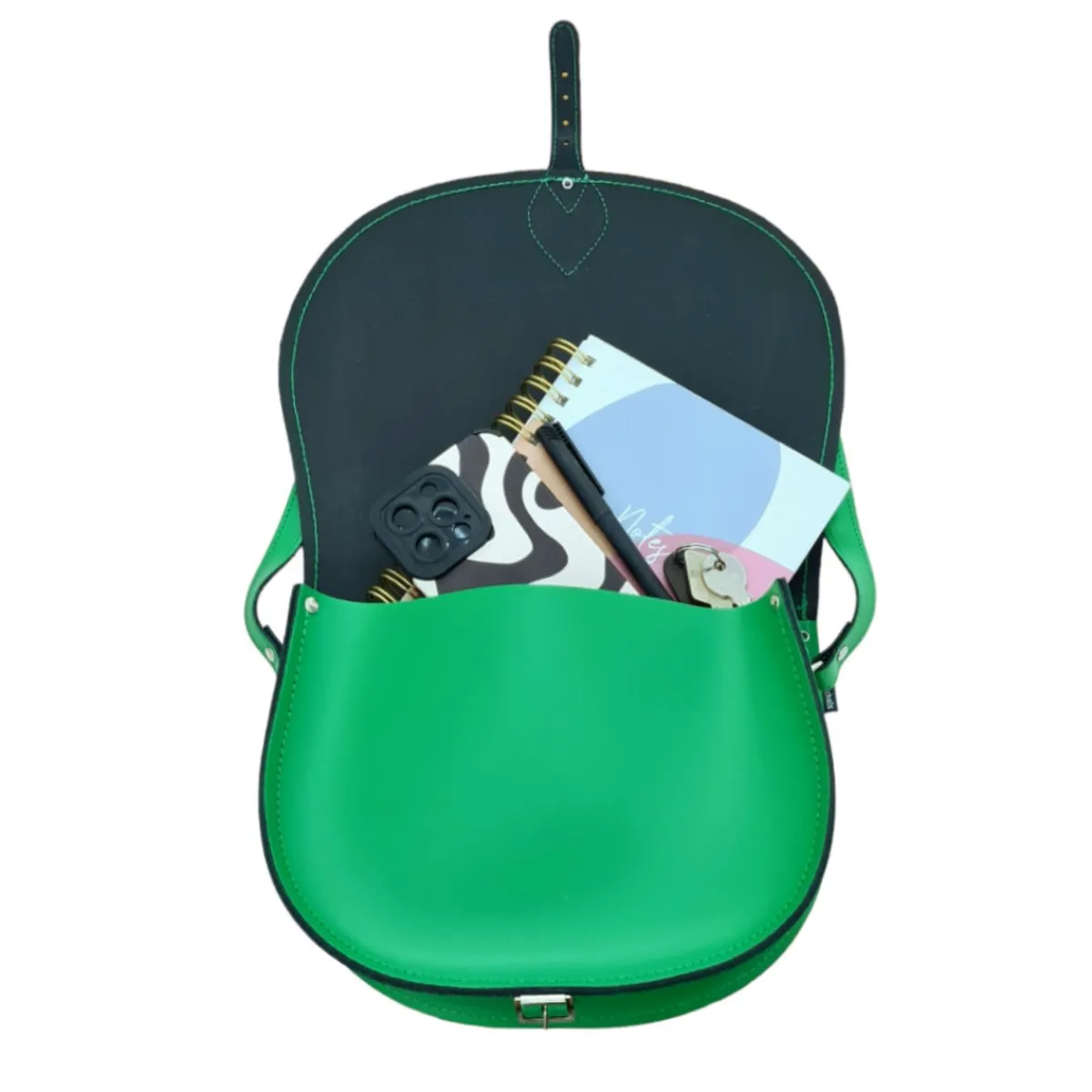 Zatchels Handmade Leather Saddle Bag - Green><noscript><img width=