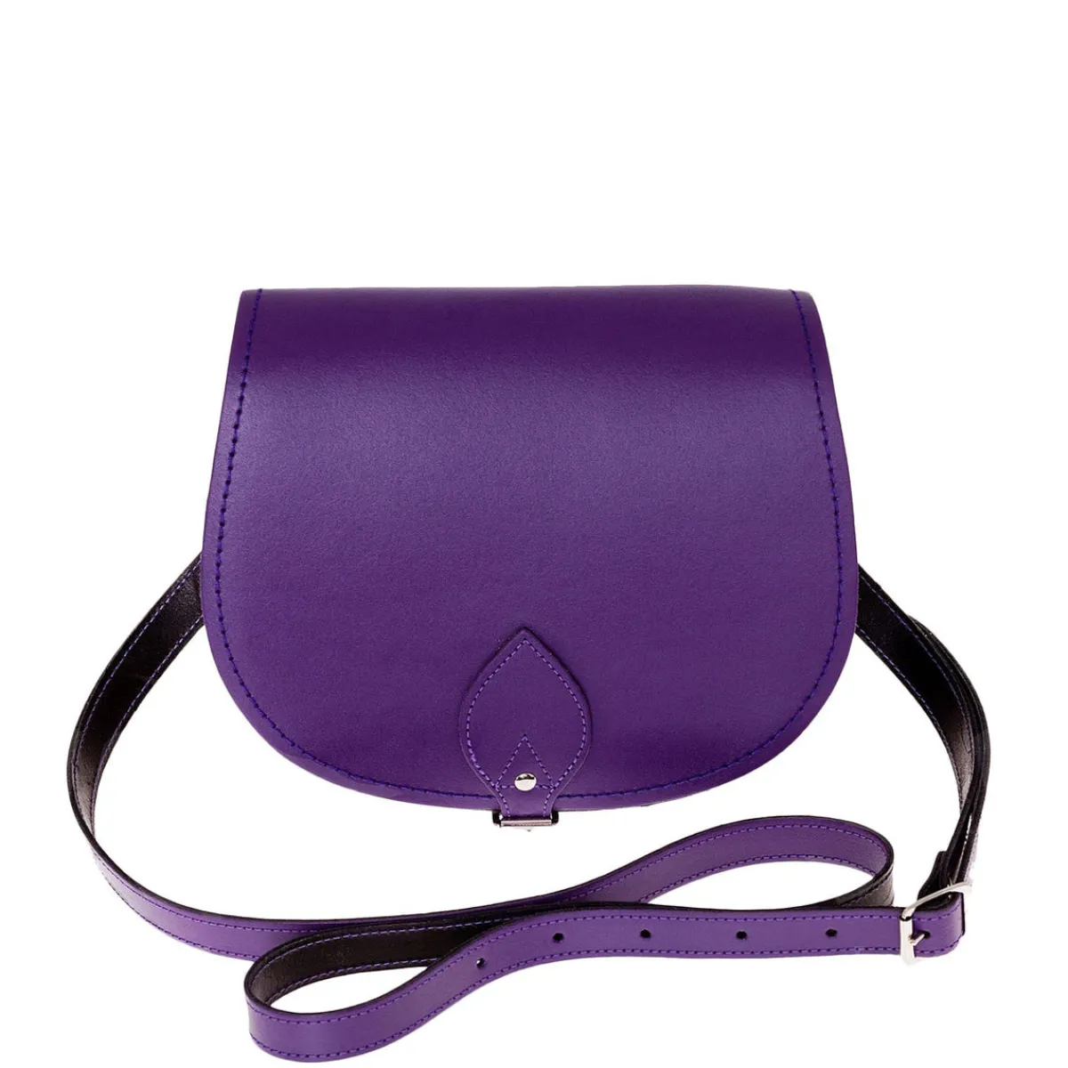 Zatchels Handmade Leather Saddle Bag - Purple>Women Saddle Bags