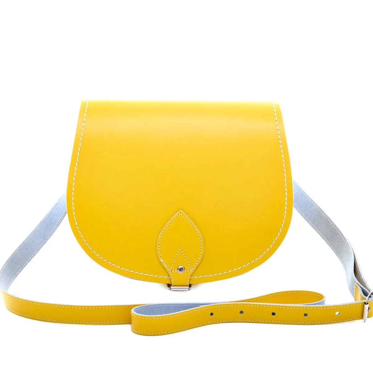 Zatchels Handmade Leather Saddle Bag - Pastel Daffodil Yellow>Women Saddle Bags
