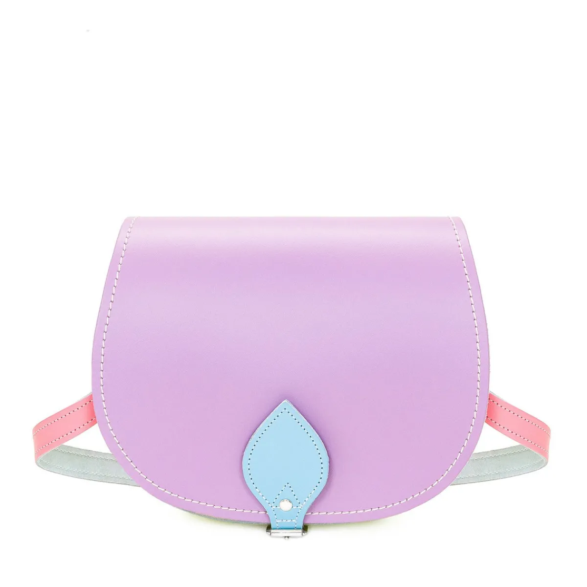 Zatchels Handmade Leather Saddle Bag - Pastel Kaleidoscope>Women Saddle Bags