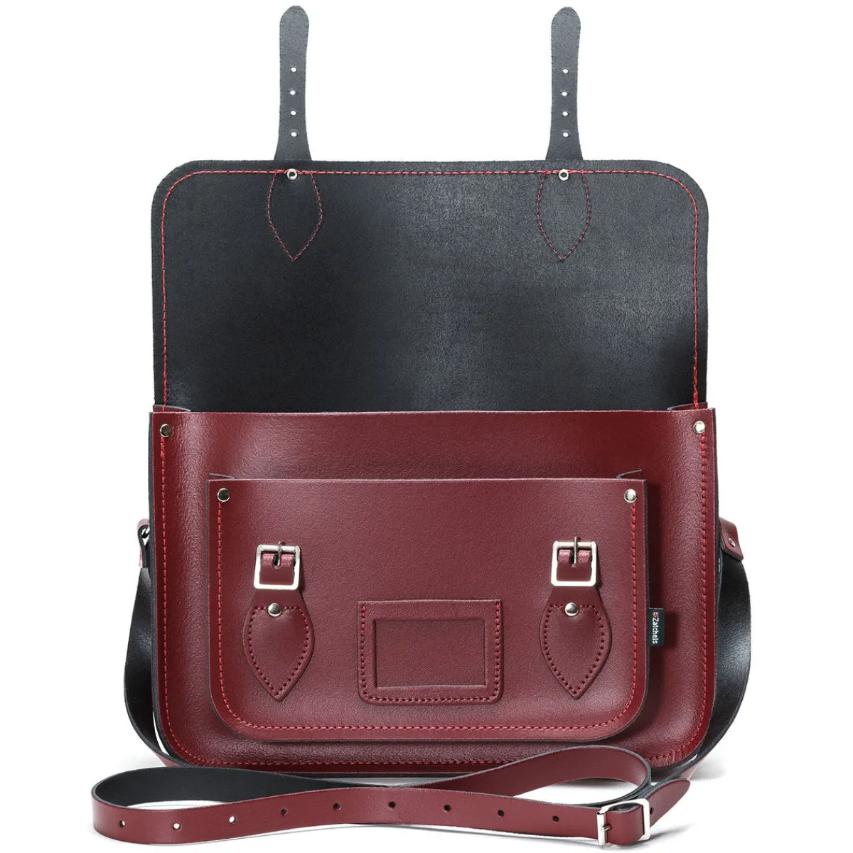 Zatchels Handmade Leather Satchel - Oxblood Red><noscript><img width=