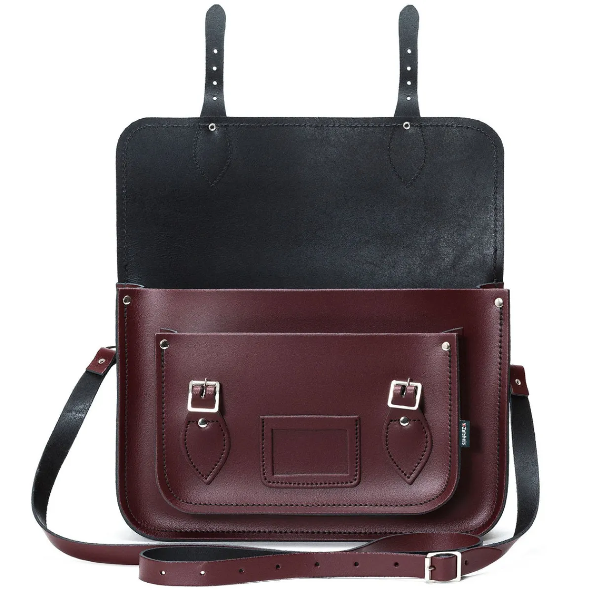 Zatchels Handmade Leather Satchel - Marsala Red><noscript><img width=