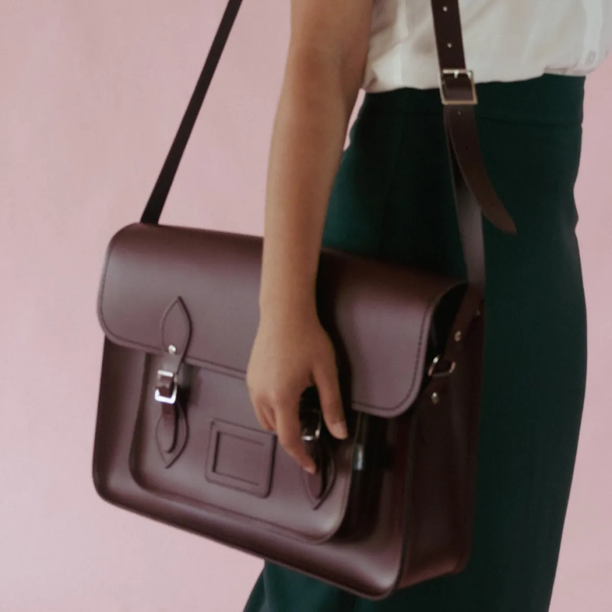 Zatchels Handmade Leather Satchel - Marsala Red><noscript><img width=