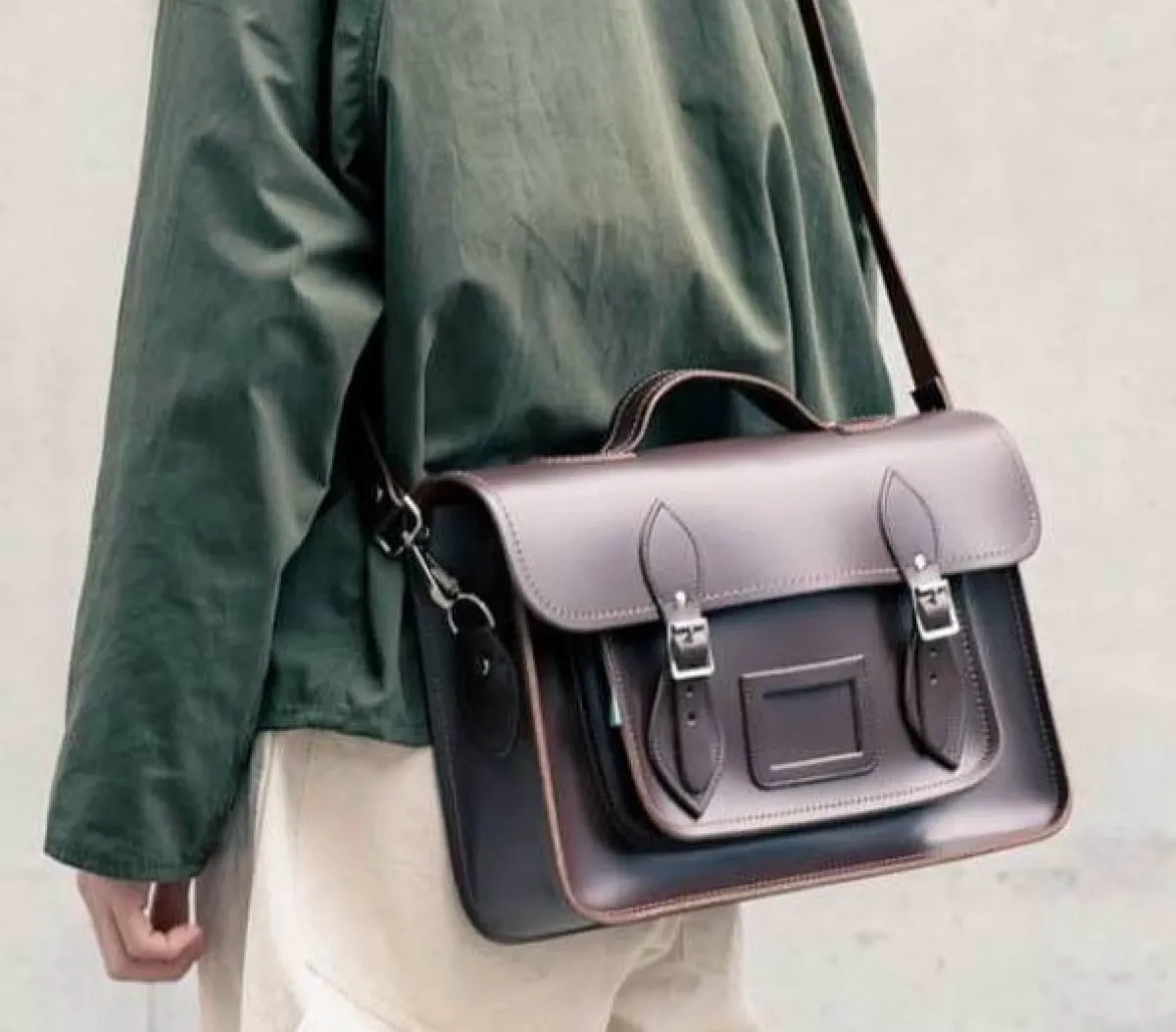 Zatchels Handmade Leather Satchel - Dark Brown><noscript><img width=