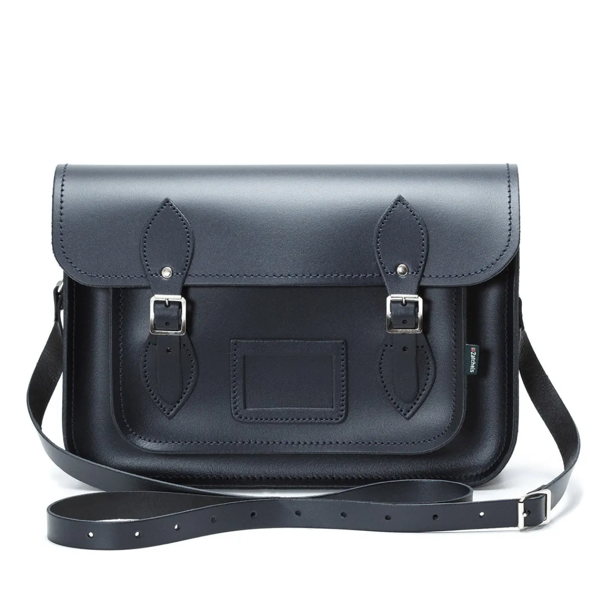 Zatchels Handmade Leather Satchel - Navy Blue>Women Classic Satchels|Classic Satchels