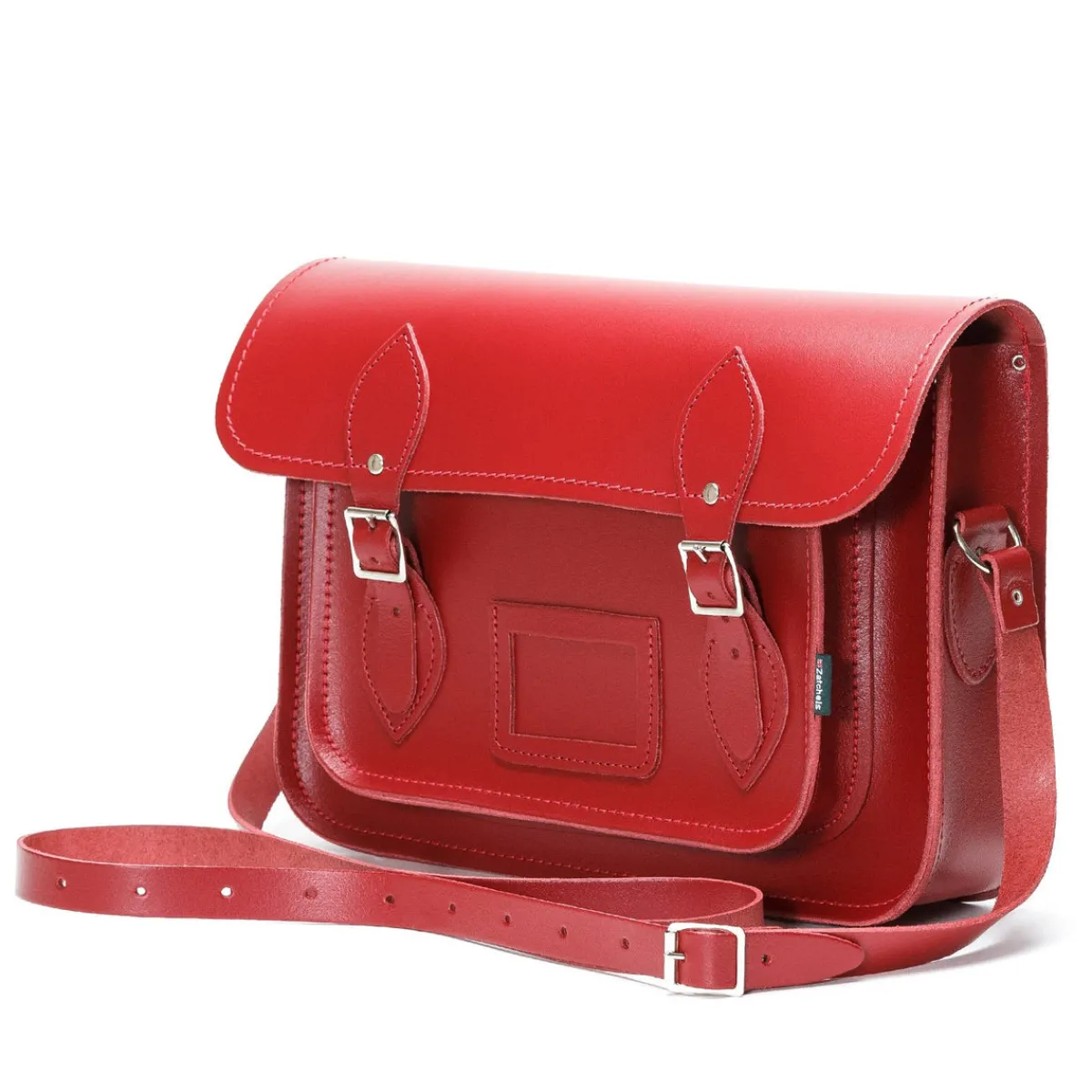 Zatchels Handmade Leather Satchel - Red><noscript><img width=