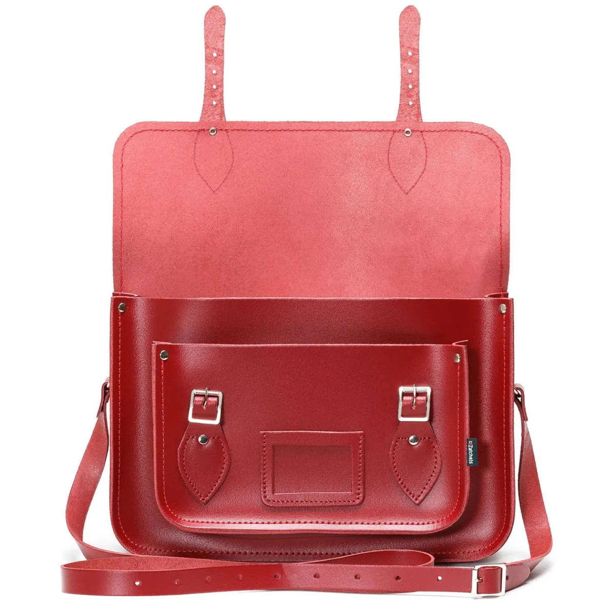 Zatchels Handmade Leather Satchel - Red><noscript><img width=