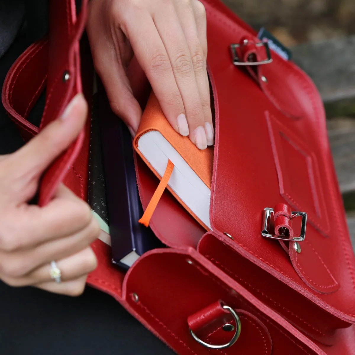 Zatchels Handmade Leather Satchel - Red><noscript><img width=