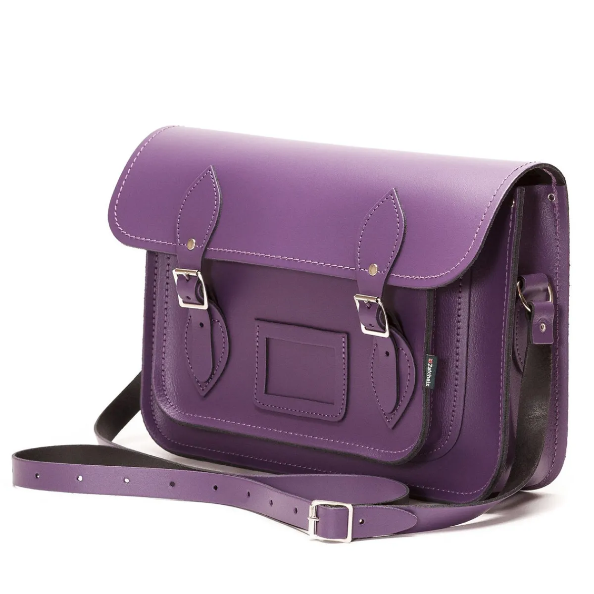 Zatchels Handmade Leather Satchel - Purple><noscript><img data-lazyloaded=