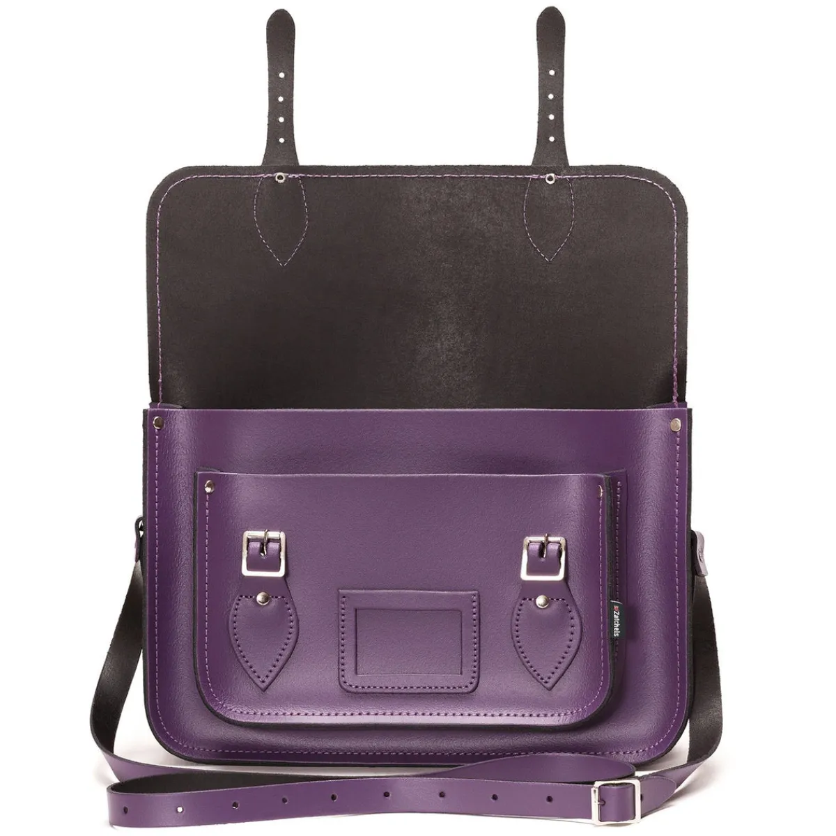 Zatchels Handmade Leather Satchel - Purple><noscript><img data-lazyloaded=