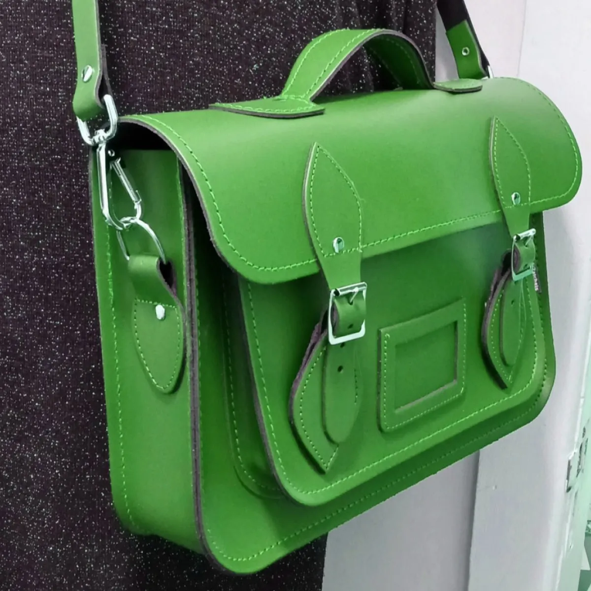 Zatchels Handmade Leather Satchel - Green><noscript><img width=