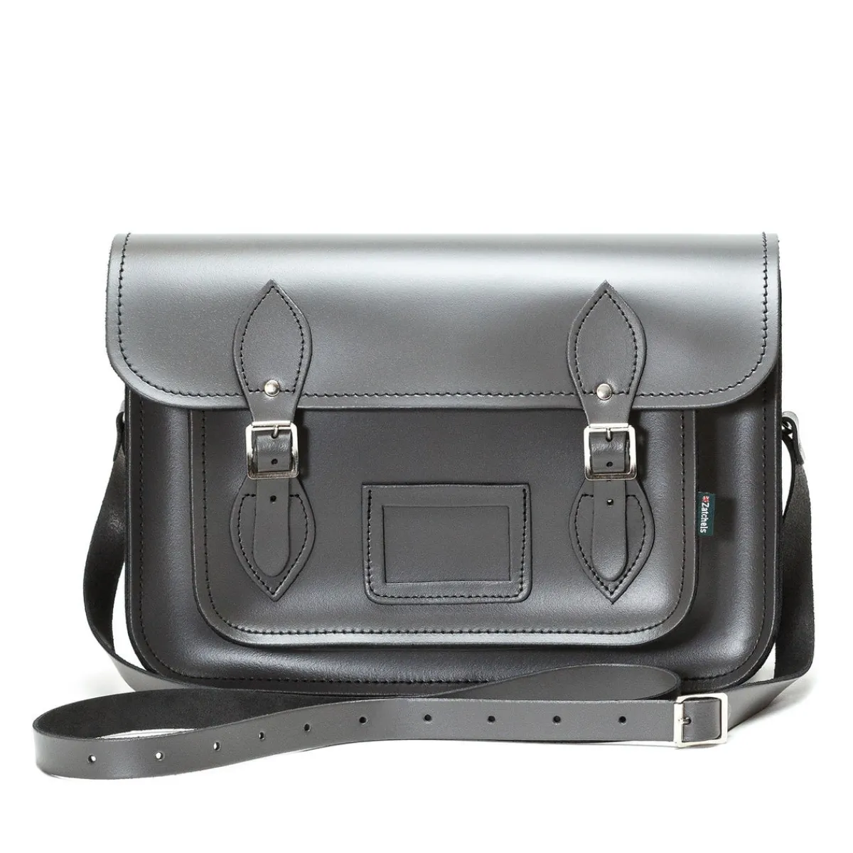Zatchels Handmade Leather Satchel - Graphite>Women Classic Satchels|Classic Satchels