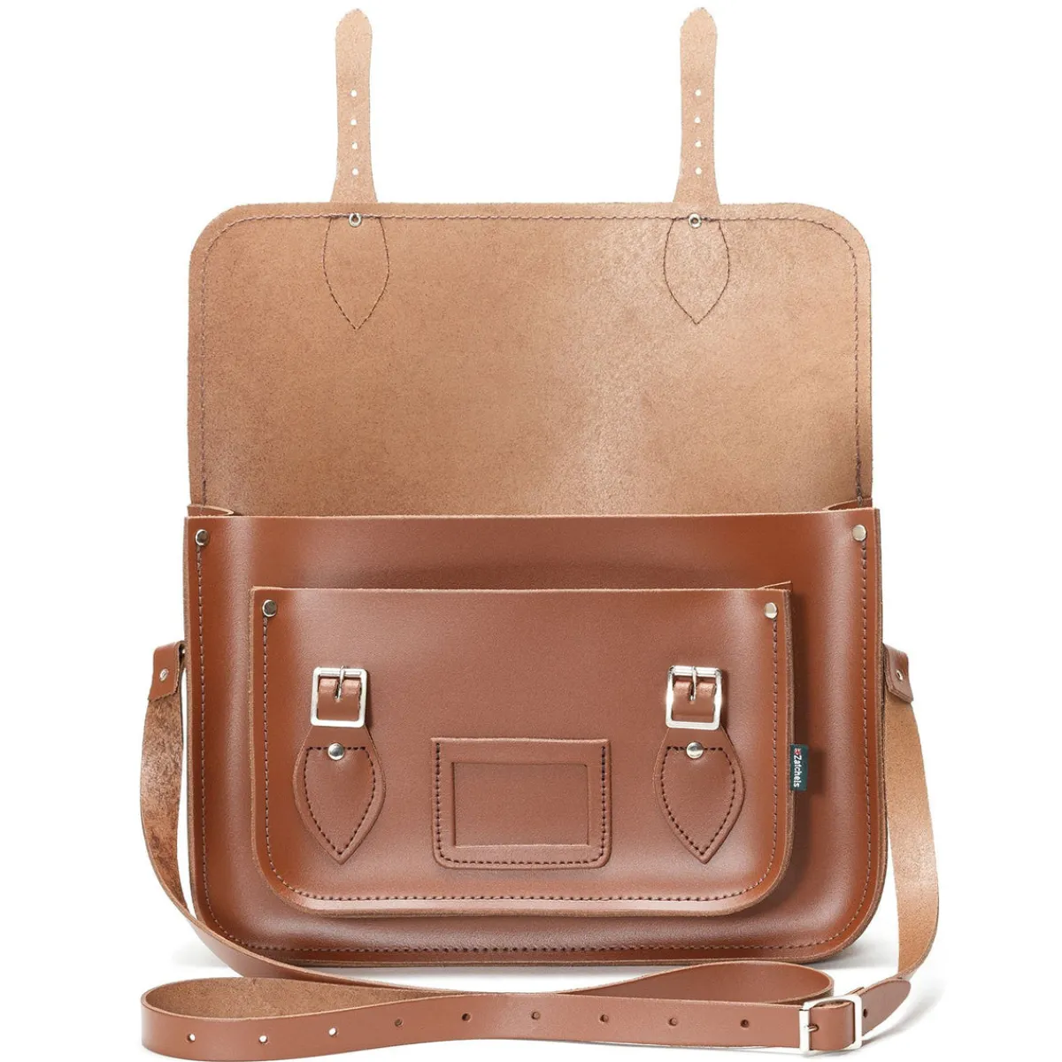 Zatchels Handmade Leather Satchel - Chestnut><noscript><img width=
