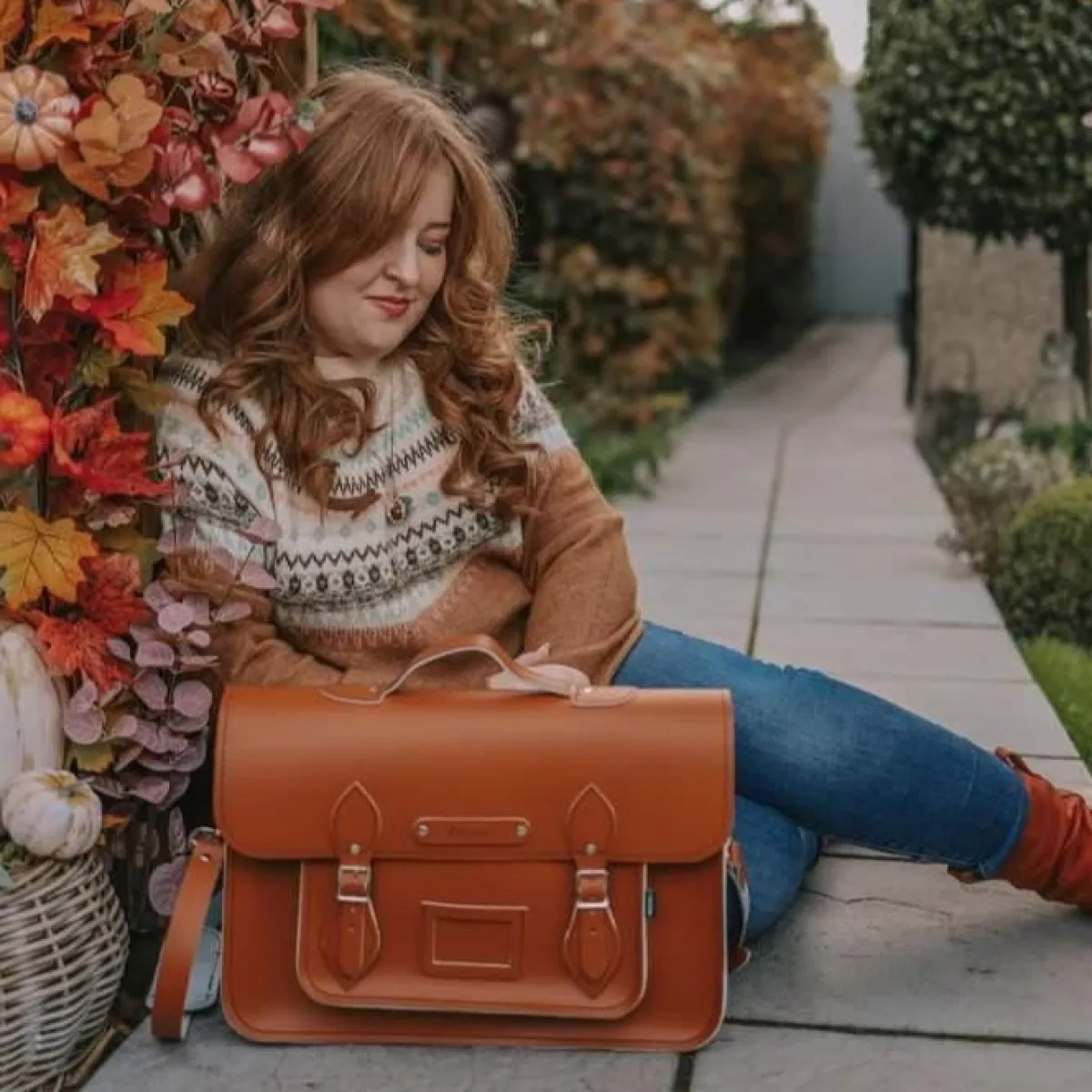 Zatchels Handmade Leather Satchel - Burnt Orange><noscript><img width=