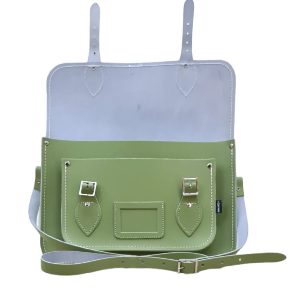 Zatchels Handmade Leather Satchel - Sage Green><noscript><img width=