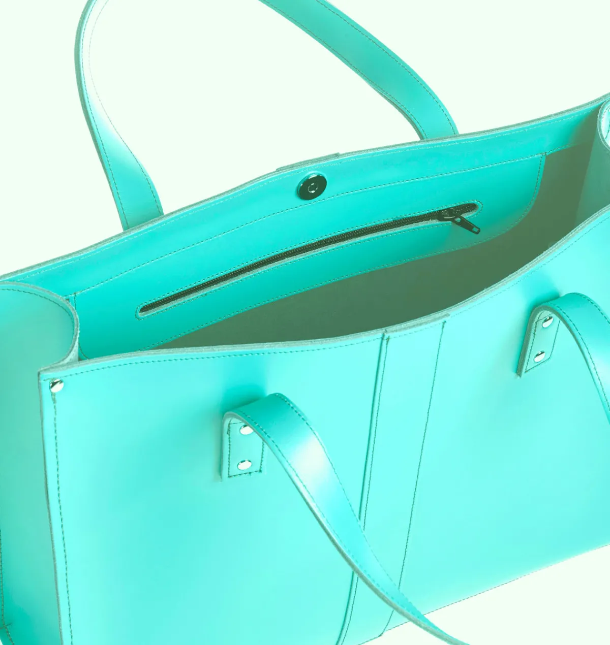 Zatchels Handmade Leather Shopper - Limpet - Shell Blue><noscript><img width=