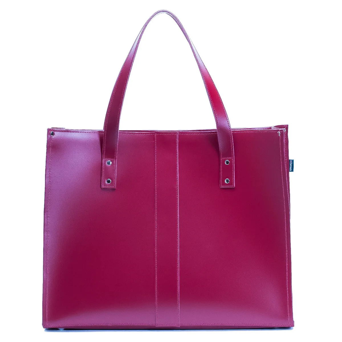 Zatchels Handmade Leather Shopper - Magenta>Women Shoppers And Tote Bags