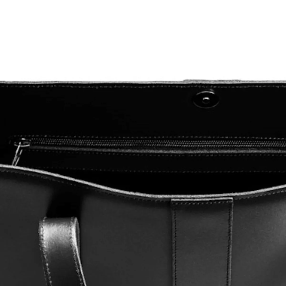 Zatchels Handmade Leather Shopper - Black><noscript><img width=